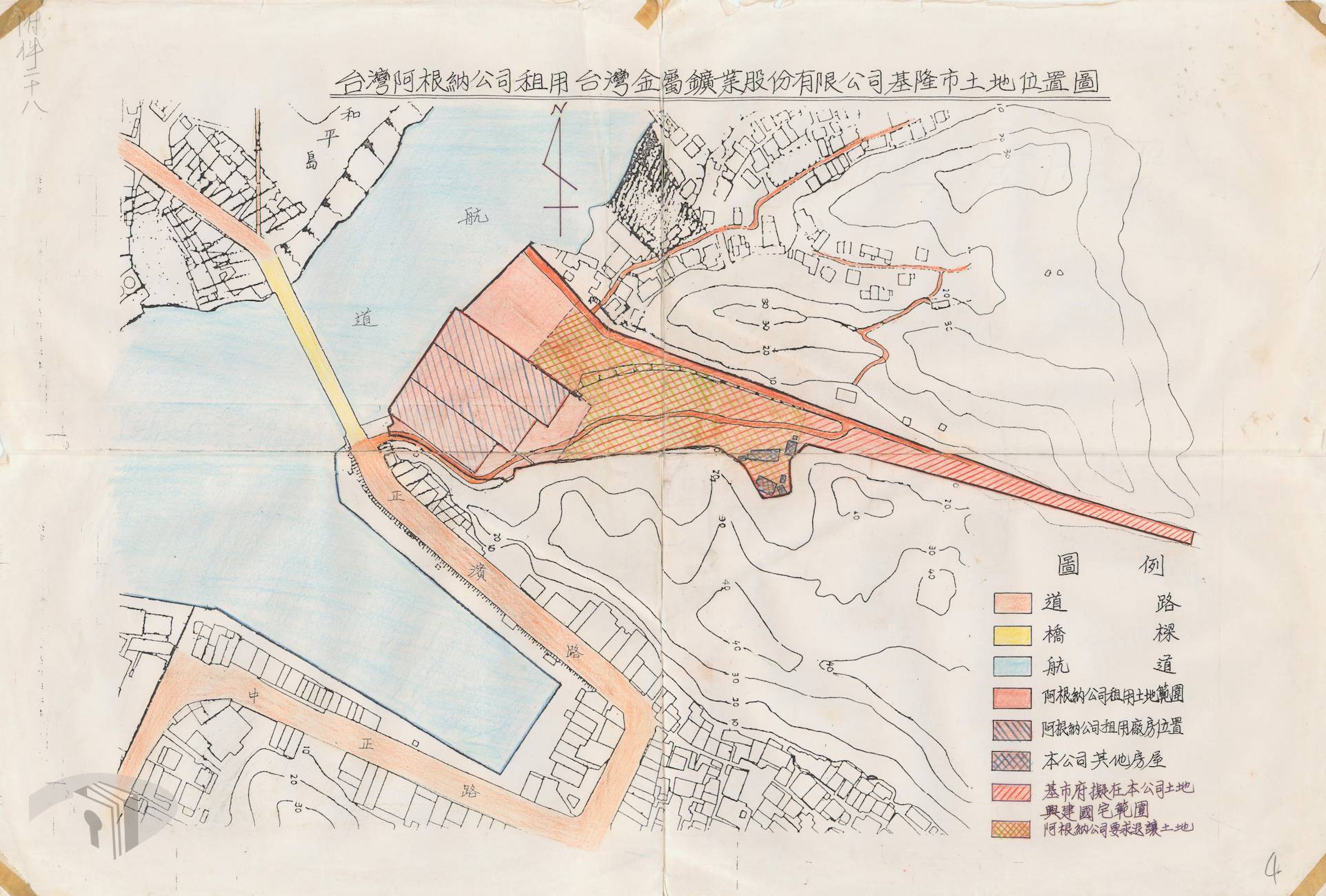 臺灣阿根納公司租用臺金公司基隆市土地位置圖